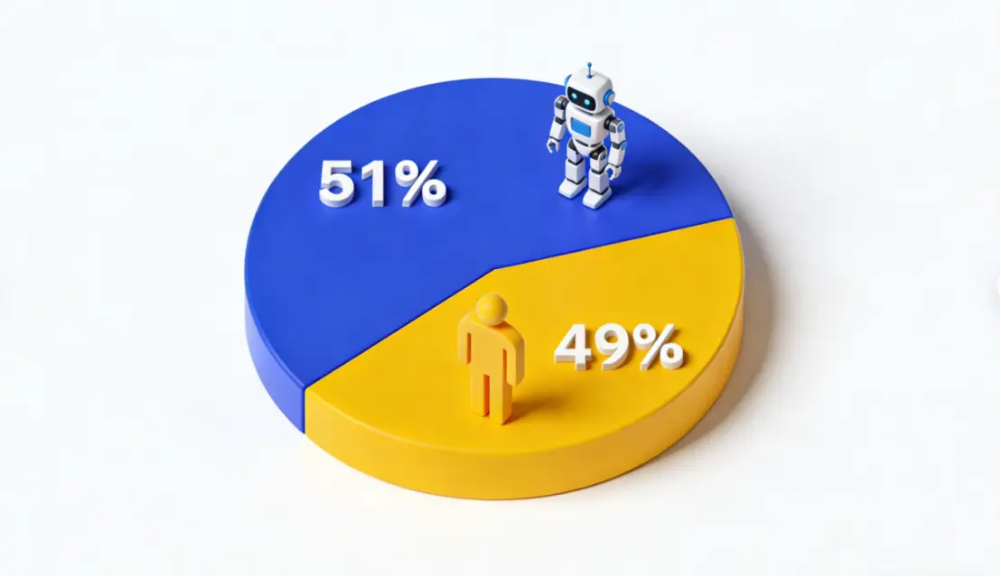 According to the '2025 Imperva Malicious Bot Report', an important turning point has arrived: automated bot traffic accounts for 51% of total internet traffic, making humans a 'minority' in the digital world for the first time. Among which, malicious bot-generated traffic accounts for 37%.
